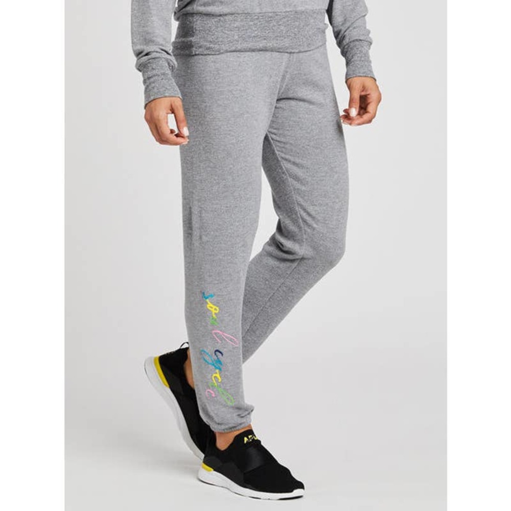 Monrow x Soul Cycle Embroidery‎ Sweatpants in Heather Grey Size Large